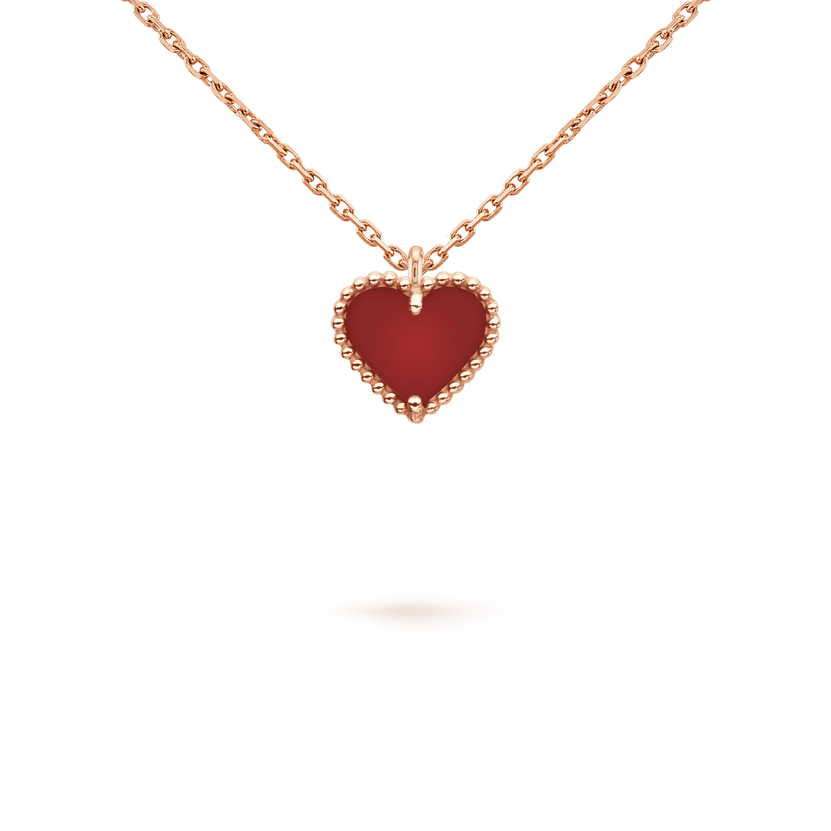 [⭐Reverie Jewels]SWEET CLOVER CARNELIAN HEART NECKLACE