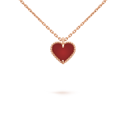 [⭐Reverie Jewels]SWEET CLOVER CARNELIAN HEART NECKLACE