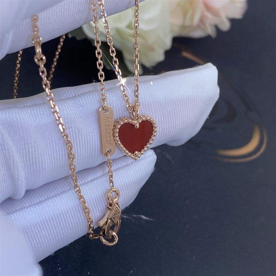 [⭐Reverie Jewels]SWEET CLOVER CARNELIAN HEART NECKLACE
