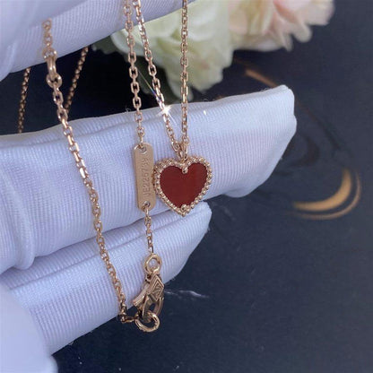 [⭐Reverie Jewels]SWEET CLOVER CARNELIAN HEART NECKLACE