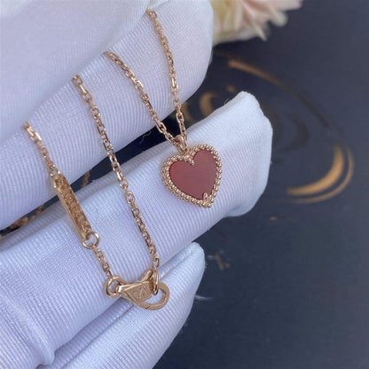 [⭐Reverie Jewels]SWEET CLOVER CARNELIAN HEART NECKLACE
