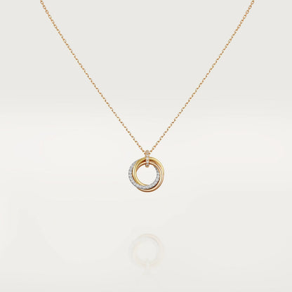 [⭐Reverie Jewels]TRINITY NECKLACE SILVER GOLD PINK GOLD DIAMONDS