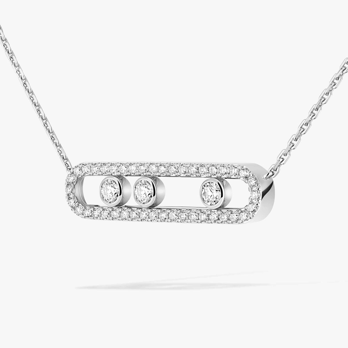 [⭐Reverie Jewels] Move Pave_ Rose Gold Diamond Necklace