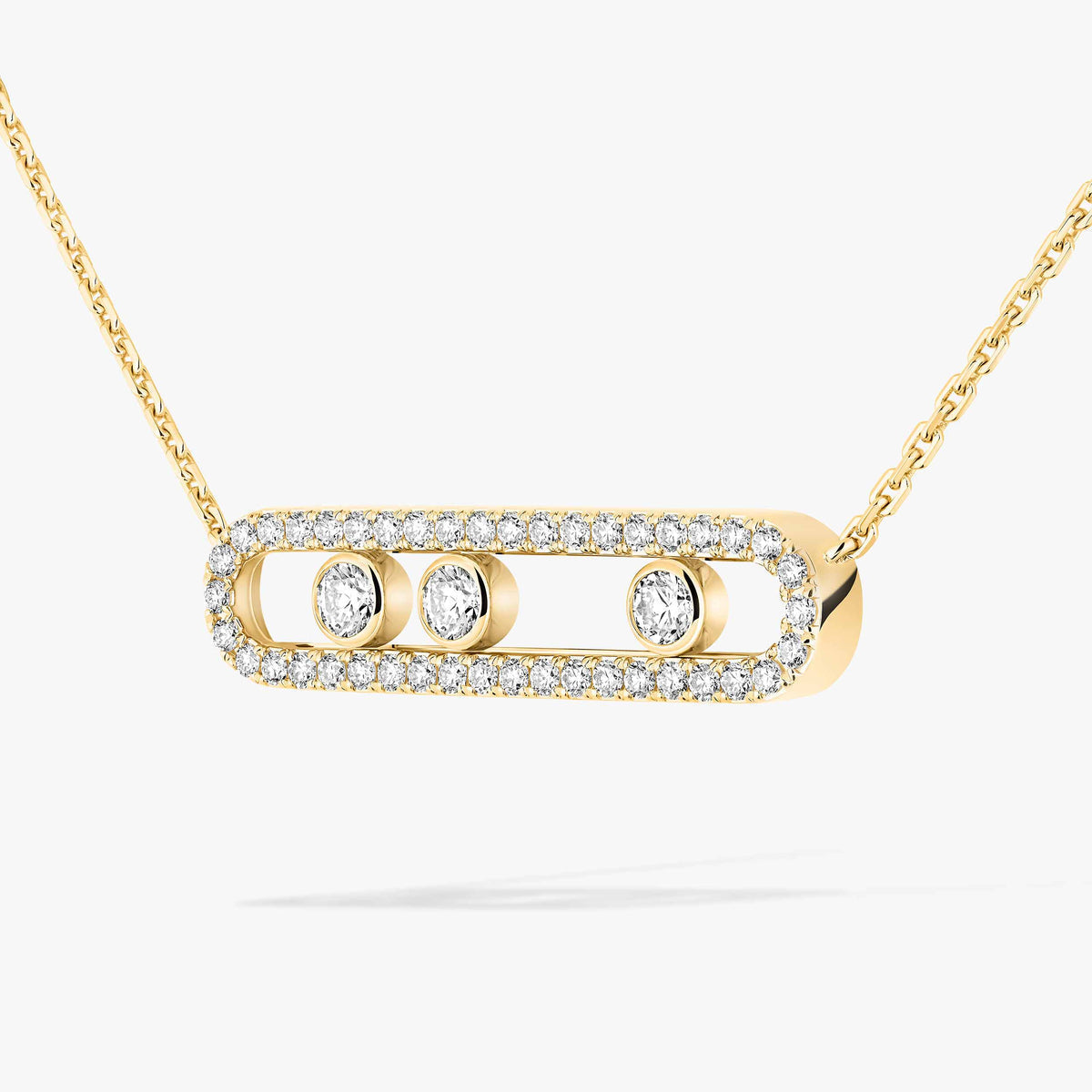 [⭐Reverie Jewels] Move Pave_ Rose Gold Diamond Necklace