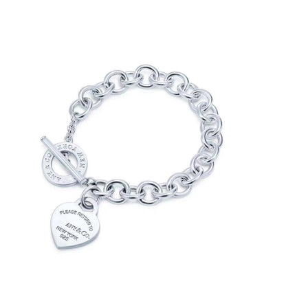 [Reverie Jewels]LOVE HEART PIN BUCKLE RETURN TO TIF SILVER BRACELET