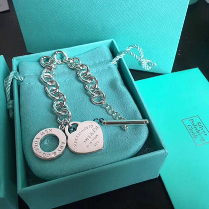 [Reverie Jewels]LOVE HEART PIN BUCKLE RETURN TO TIF SILVER BRACELET