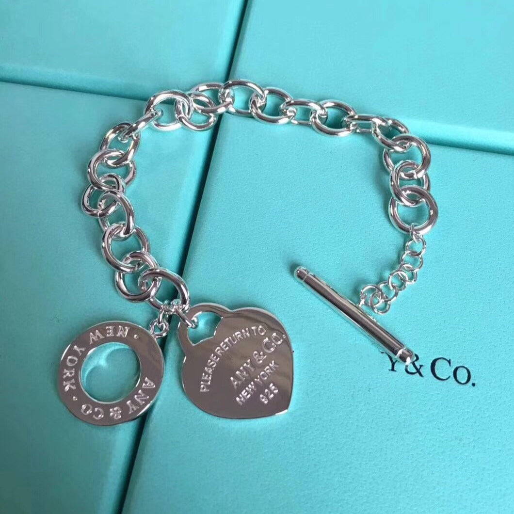 [Reverie Jewels]LOVE HEART PIN BUCKLE RETURN TO TIF SILVER BRACELET