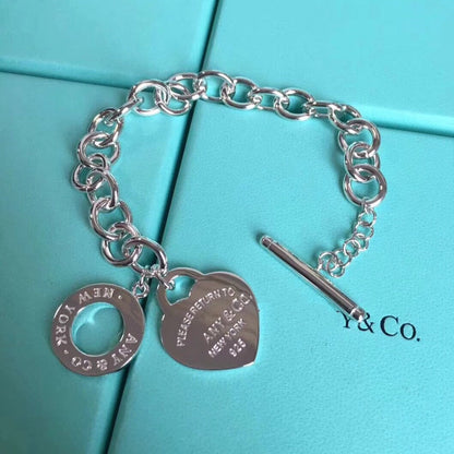 [Reverie Jewels]LOVE HEART PIN BUCKLE RETURN TO TIF SILVER BRACELET