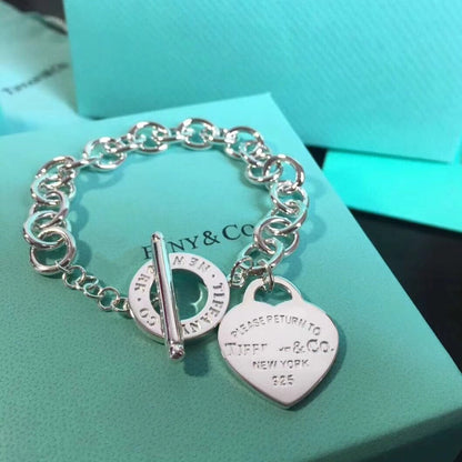[Reverie Jewels]LOVE HEART PIN BUCKLE RETURN TO TIF SILVER BRACELET