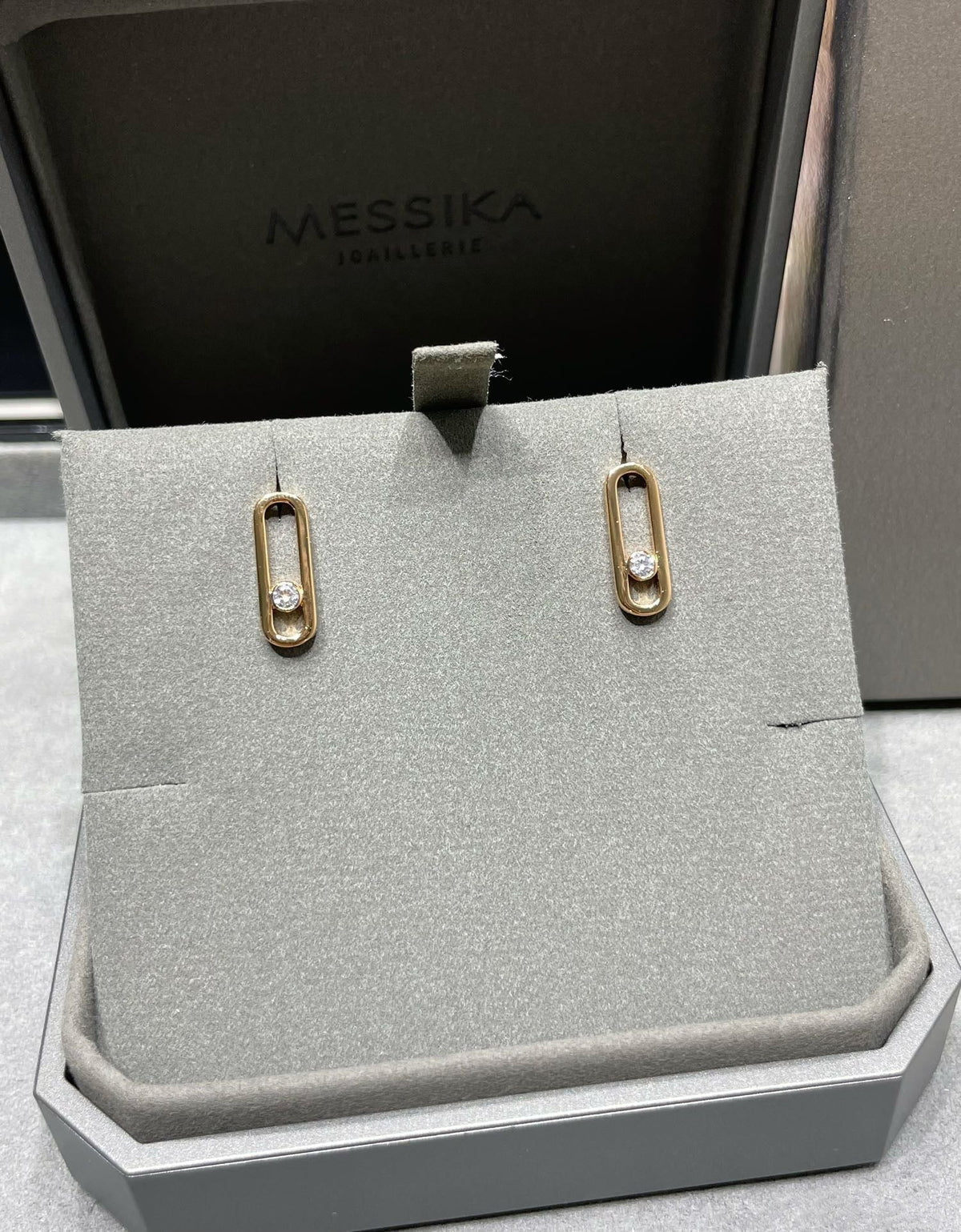 [⭐Reverie Jewels]MOVE UNO SMALL 1 DIAMOND EARRINGS