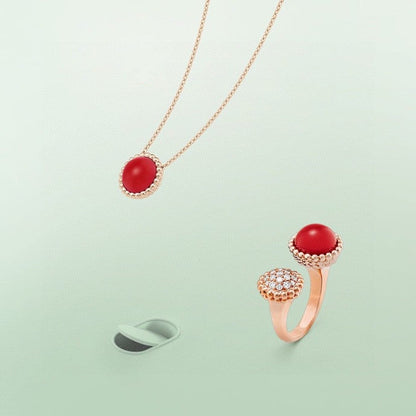 [⭐Reverie Jewels]PERLEE COULEURS DIAMOND ROSE GOLD BETWEEN THE FINGER RING