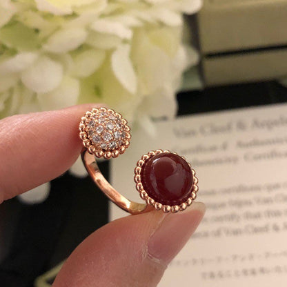 [⭐Reverie Jewels]PERLEE COULEURS DIAMOND ROSE GOLD BETWEEN THE FINGER RING