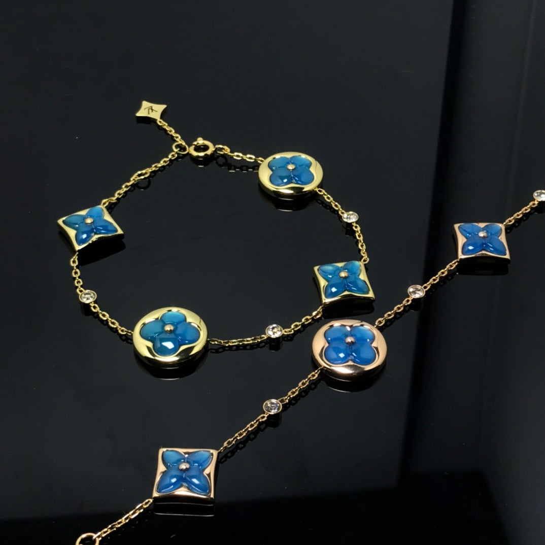 [⭐Reverie Jewels]STAR AND SUN 4 MOTIF BLUE BRACELET
