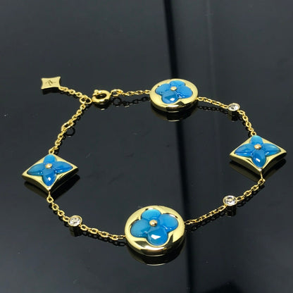 [⭐Reverie Jewels]STAR AND SUN 4 MOTIF BLUE BRACELET