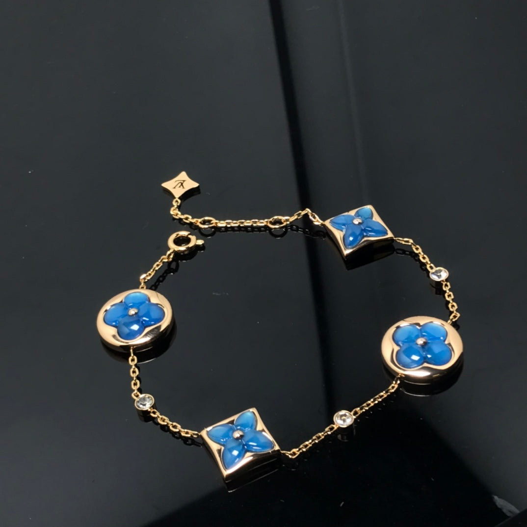 [⭐Reverie Jewels]STAR AND SUN 4 MOTIF BLUE BRACELET