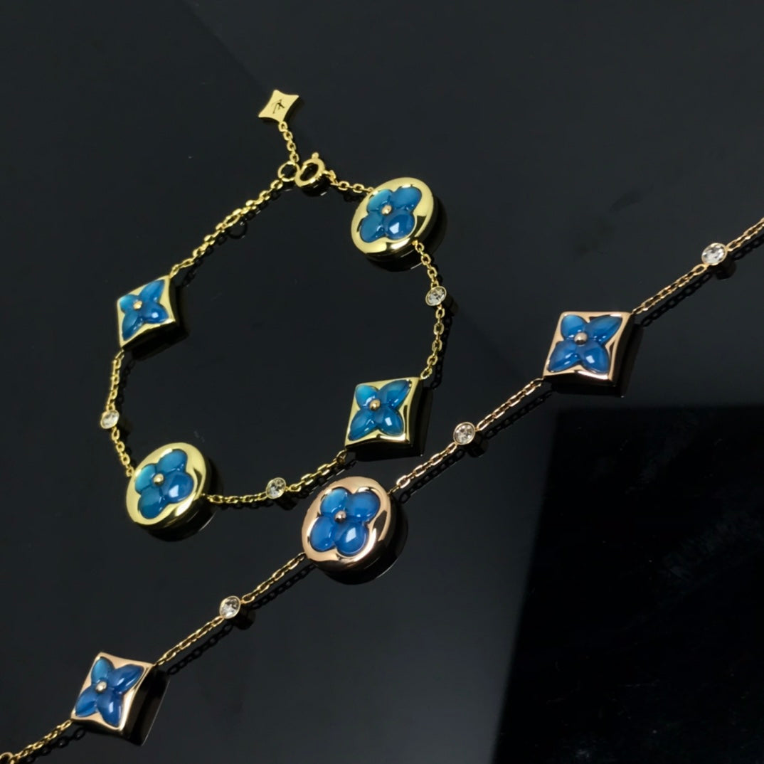 [⭐Reverie Jewels]STAR AND SUN 4 MOTIF BLUE BRACELET