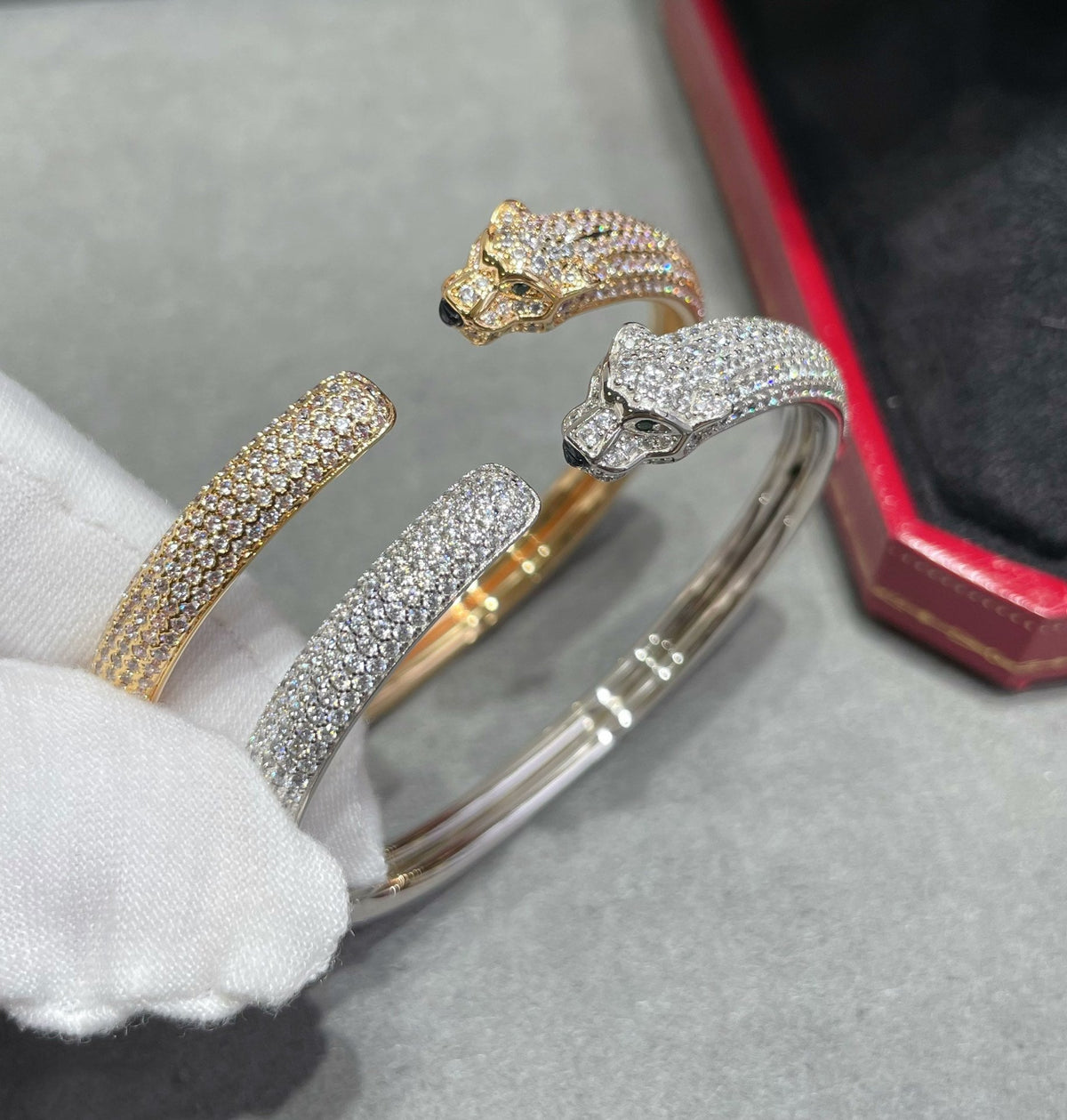 [⭐Reverie Jewels]PANTHERE FULL DIAMOND OPEN BRACELET