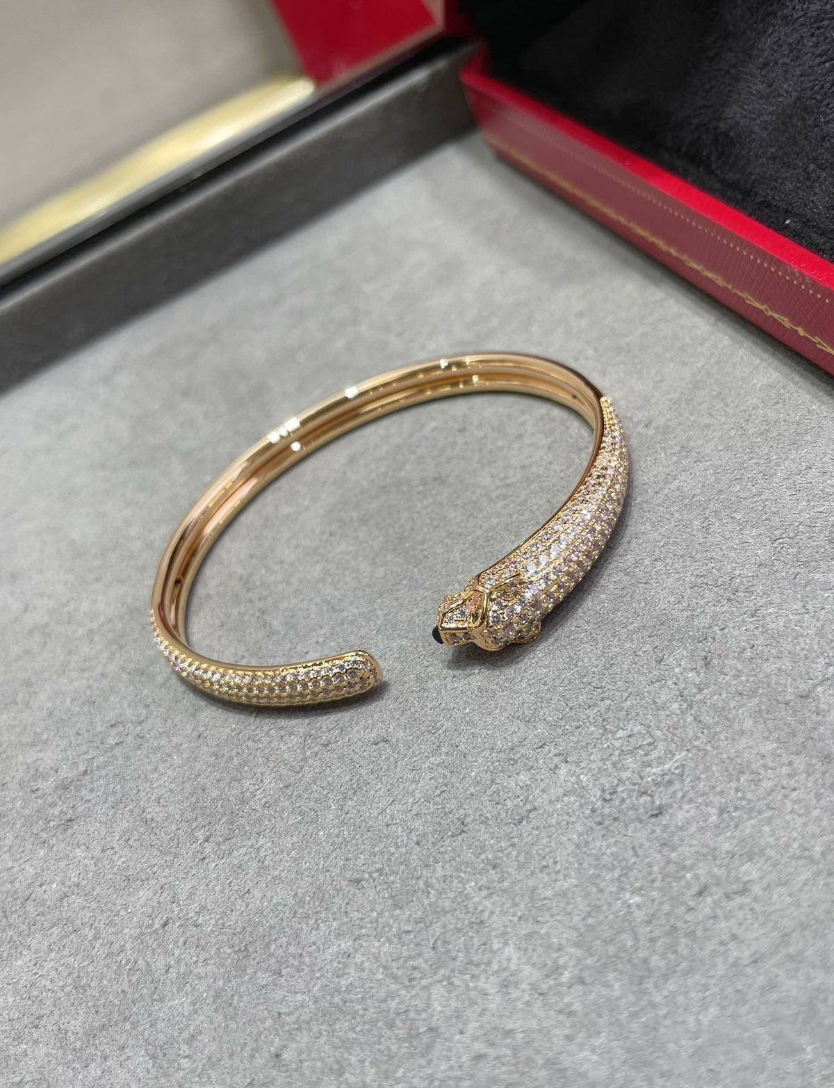 [⭐Reverie Jewels]PANTHERE FULL DIAMOND OPEN BRACELET