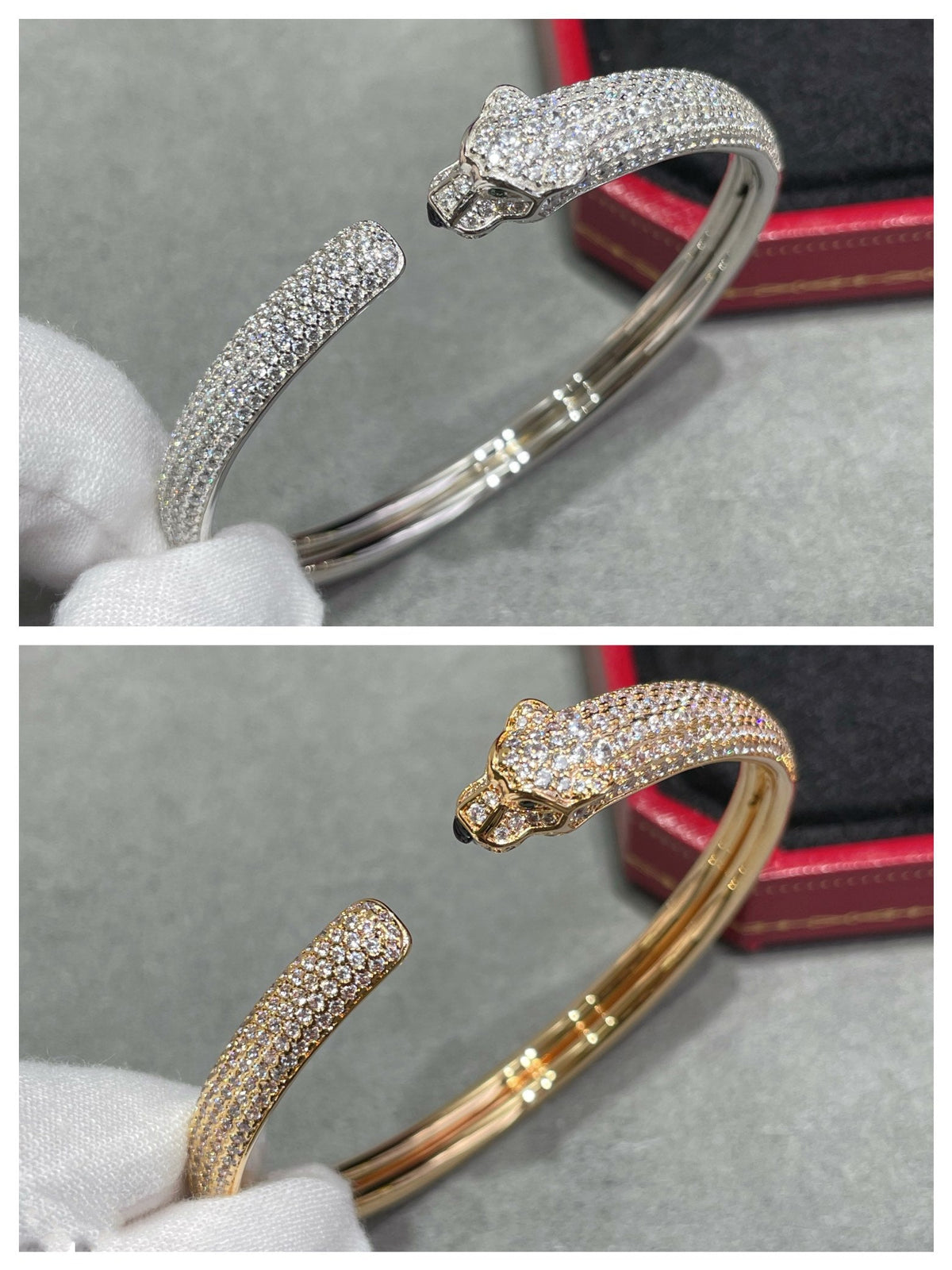 [⭐Reverie Jewels]PANTHERE FULL DIAMOND OPEN BRACELET