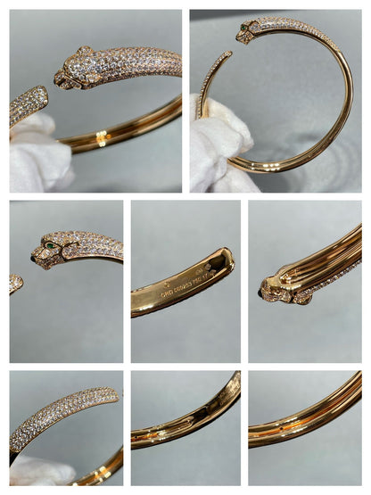 [⭐Reverie Jewels]PANTHERE FULL DIAMOND OPEN BRACELET