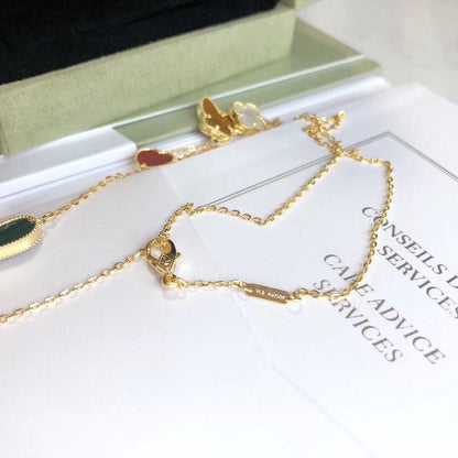 [⭐Reverie Jewels]LUCKY SPRING 4 MOTIFS ROSE GOLD NECKLACE