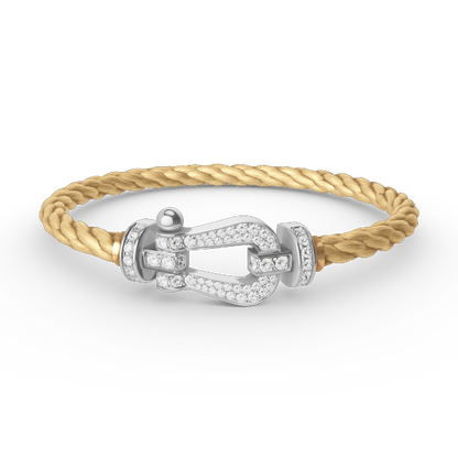 [⭐Reverie Jewels]FORCE LARGE HORSESHOE FULL DIAMOND BRACELET SILVER