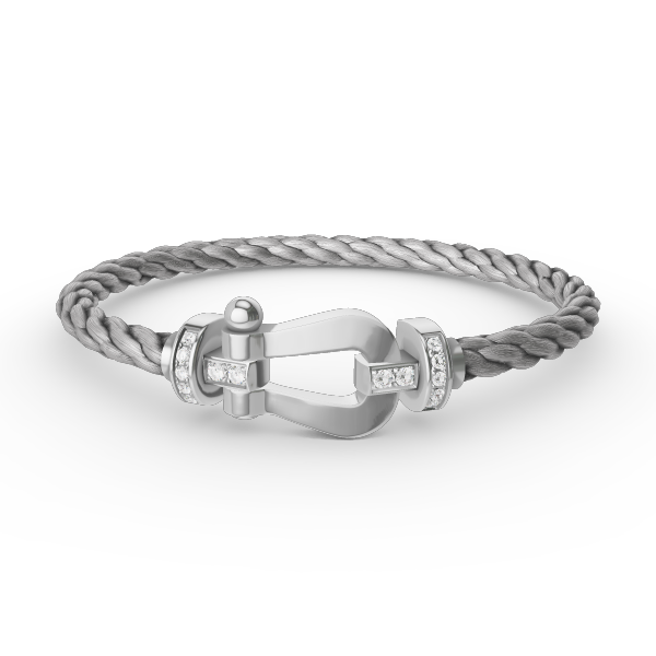 [⭐Reverie Jewels]FORCE LARGE HORSESHOE HALF DIAMOND BRACELET SILVER