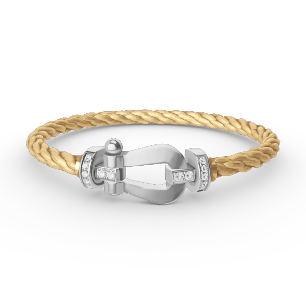 [⭐Reverie Jewels]FORCE LARGE HORSESHOE HALF DIAMOND BRACELET SILVER