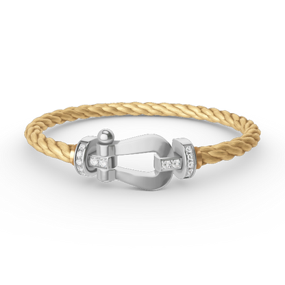 [⭐Reverie Jewels]FORCE LARGE HORSESHOE HALF DIAMOND BRACELET SILVER