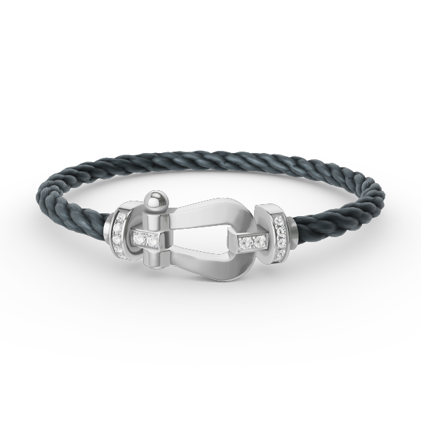 [⭐Reverie Jewels]FORCE LARGE HORSESHOE HALF DIAMOND BRACELET SILVER