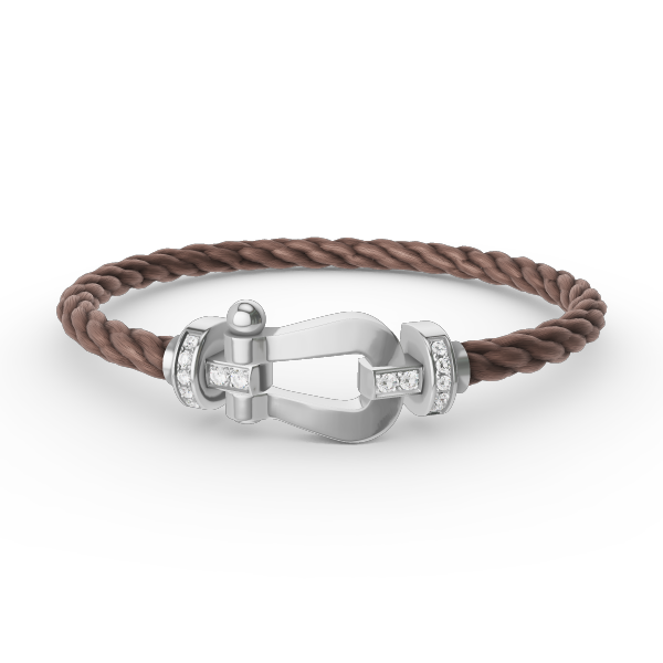 [⭐Reverie Jewels]FORCE LARGE HORSESHOE HALF DIAMOND BRACELET SILVER