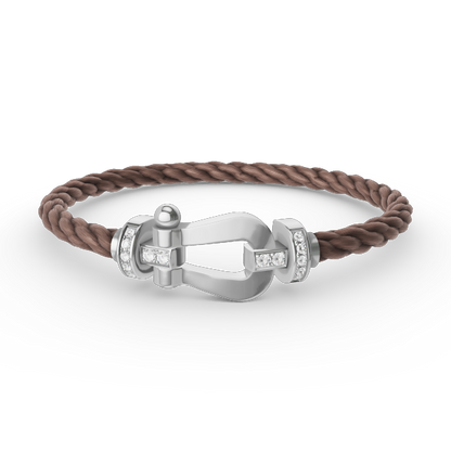 [⭐Reverie Jewels]FORCE LARGE HORSESHOE HALF DIAMOND BRACELET SILVER