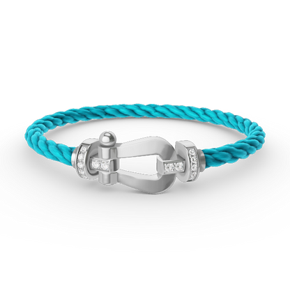 [⭐Reverie Jewels]FORCE LARGE HORSESHOE HALF DIAMOND BRACELET SILVER