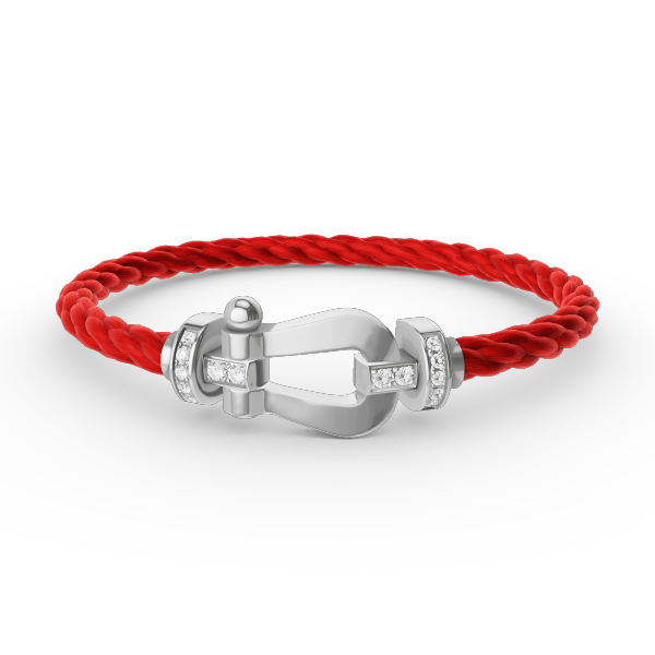 [⭐Reverie Jewels]FORCE LARGE HORSESHOE HALF DIAMOND BRACELET SILVER