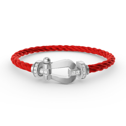 [⭐Reverie Jewels]FORCE LARGE HORSESHOE HALF DIAMOND BRACELET SILVER