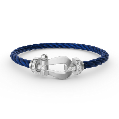 [⭐Reverie Jewels]FORCE LARGE HORSESHOE HALF DIAMOND BRACELET SILVER