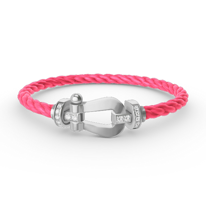 [⭐Reverie Jewels]FORCE LARGE HORSESHOE HALF DIAMOND BRACELET SILVER