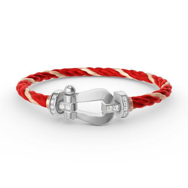 [⭐Reverie Jewels]FORCE LARGE HORSESHOE HALF DIAMOND BRACELET SILVER