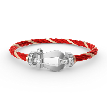 [⭐Reverie Jewels]FORCE LARGE HORSESHOE HALF DIAMOND BRACELET SILVER