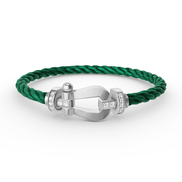 [⭐Reverie Jewels]FORCE LARGE HORSESHOE HALF DIAMOND BRACELET SILVER