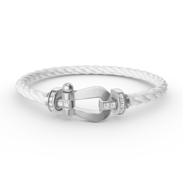 [⭐Reverie Jewels]FORCE LARGE HORSESHOE HALF DIAMOND BRACELET SILVER