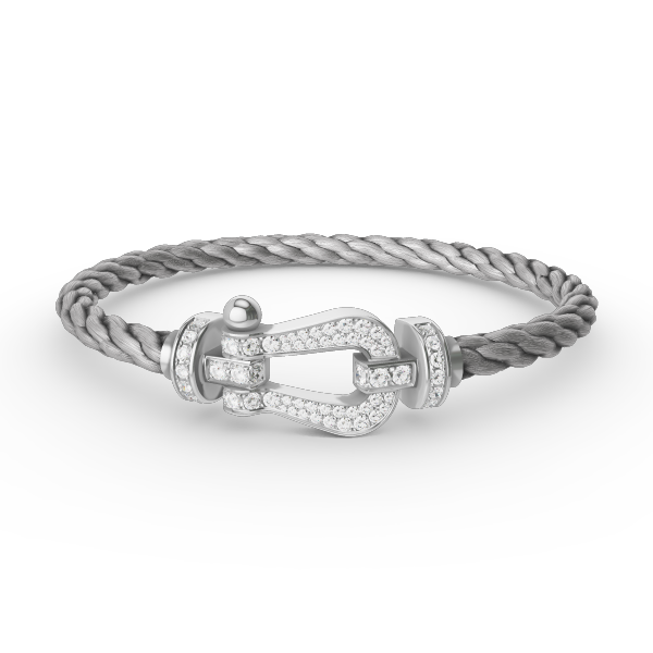 [⭐Reverie Jewels]FORCE LARGE HORSESHOE FULL DIAMOND BRACELET SILVER