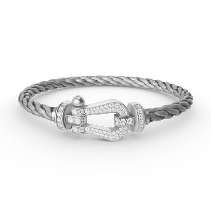 [⭐Reverie Jewels]FORCE LARGE HORSESHOE FULL DIAMOND BRACELET SILVER