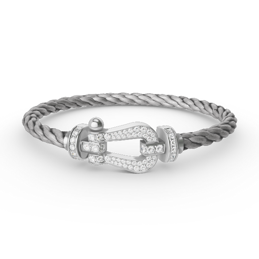 [⭐Reverie Jewels]FORCE LARGE HORSESHOE FULL DIAMOND BRACELET SILVER