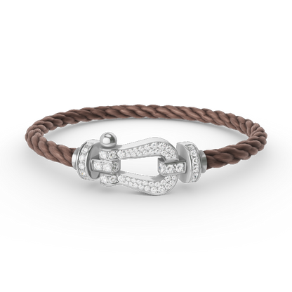 [⭐Reverie Jewels]FORCE LARGE HORSESHOE FULL DIAMOND BRACELET SILVER