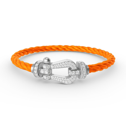 [⭐Reverie Jewels]FORCE LARGE HORSESHOE FULL DIAMOND BRACELET SILVER