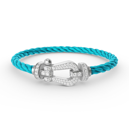 [⭐Reverie Jewels]FORCE LARGE HORSESHOE FULL DIAMOND BRACELET SILVER