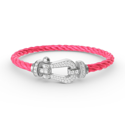 [⭐Reverie Jewels]FORCE LARGE HORSESHOE FULL DIAMOND BRACELET SILVER