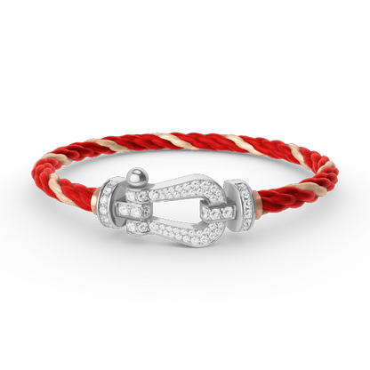[⭐Reverie Jewels]FORCE LARGE HORSESHOE FULL DIAMOND BRACELET SILVER