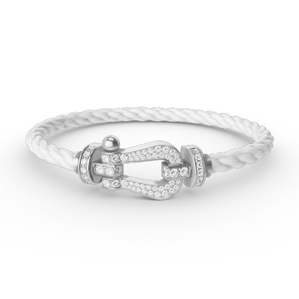 [⭐Reverie Jewels]FORCE LARGE HORSESHOE FULL DIAMOND BRACELET SILVER
